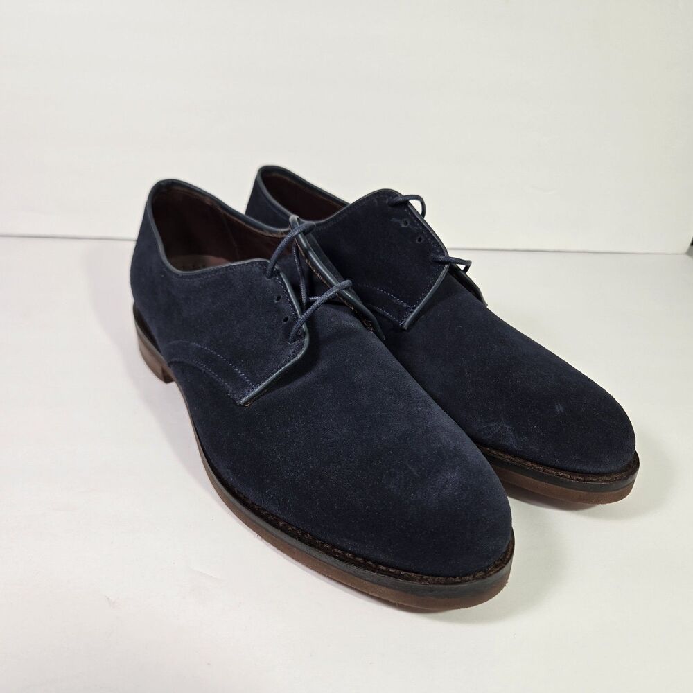 NEW Allen Edmonds Mens 9.5 D NOMAD Buck Suede Derby Plain Toe Navy Blue